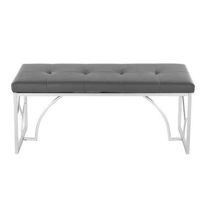 Silver Metal, Grey PU Constellation Bench