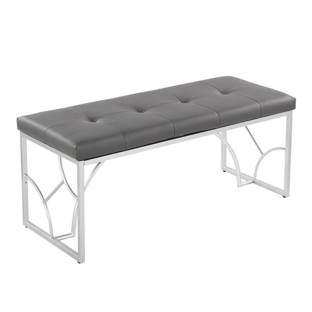 Silver Metal, Grey PU Constellation Bench
