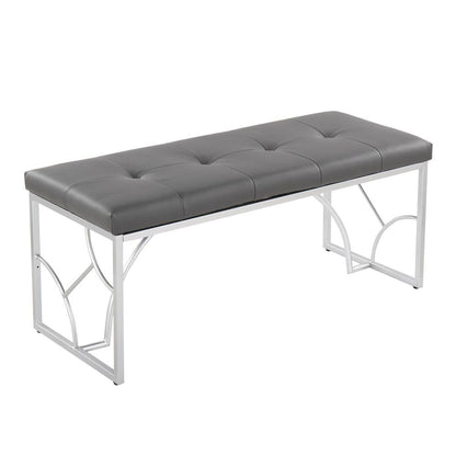 Silver Metal, Grey PU Constellation Bench