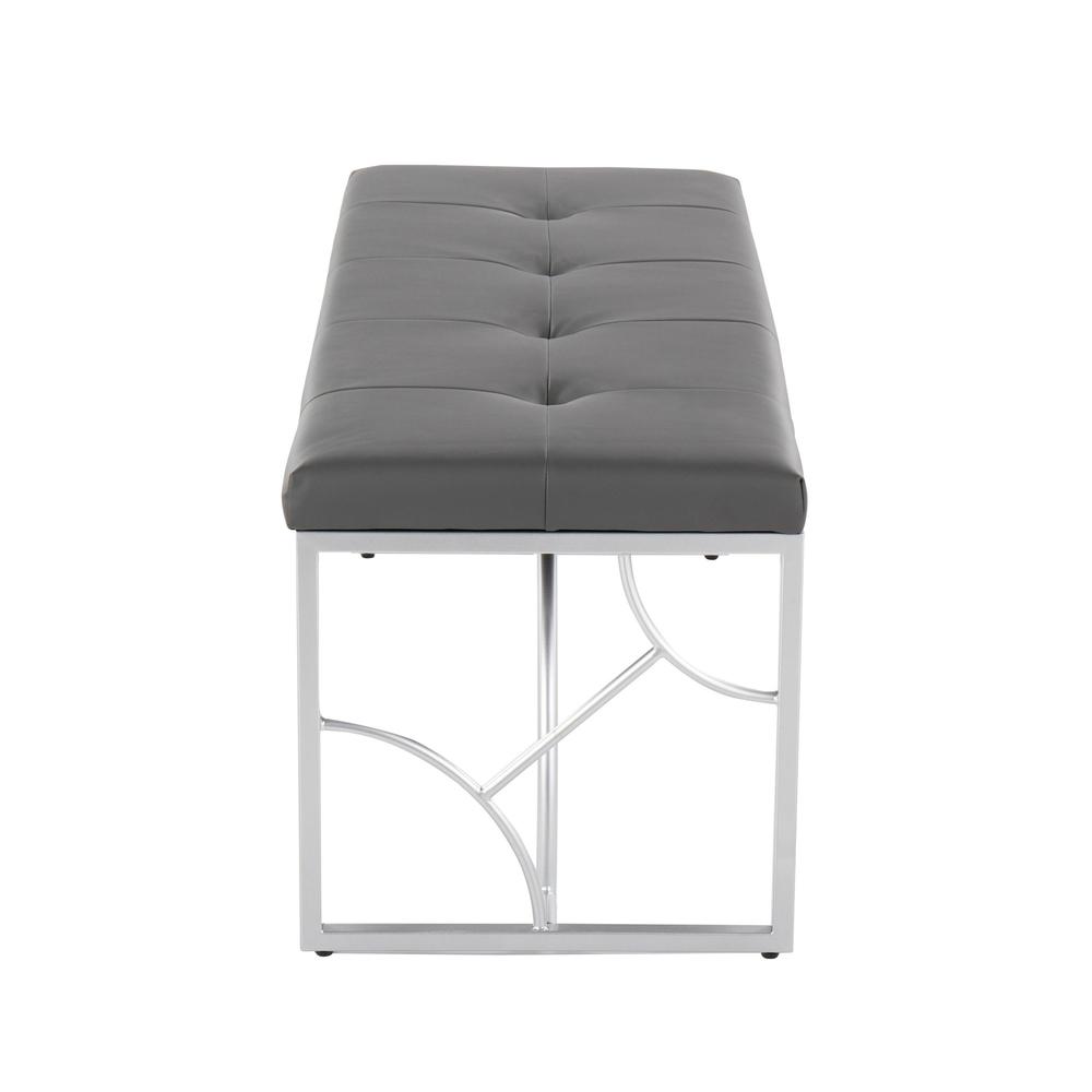 Silver Metal, Grey PU Constellation Bench