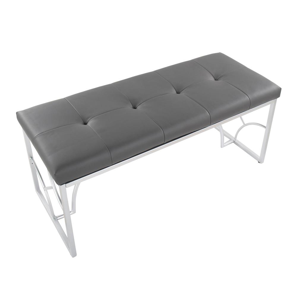 Silver Metal, Grey PU Constellation Bench