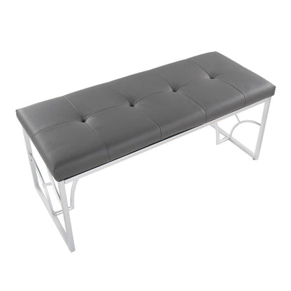 Silver Metal, Grey PU Constellation Bench