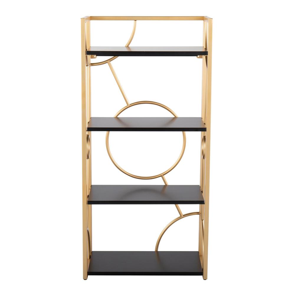 Gold Metal, Black MDF Constellation Bookcase