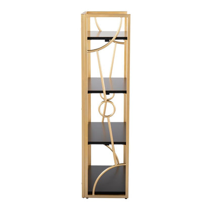 Gold Metal, Black MDF Constellation Bookcase
