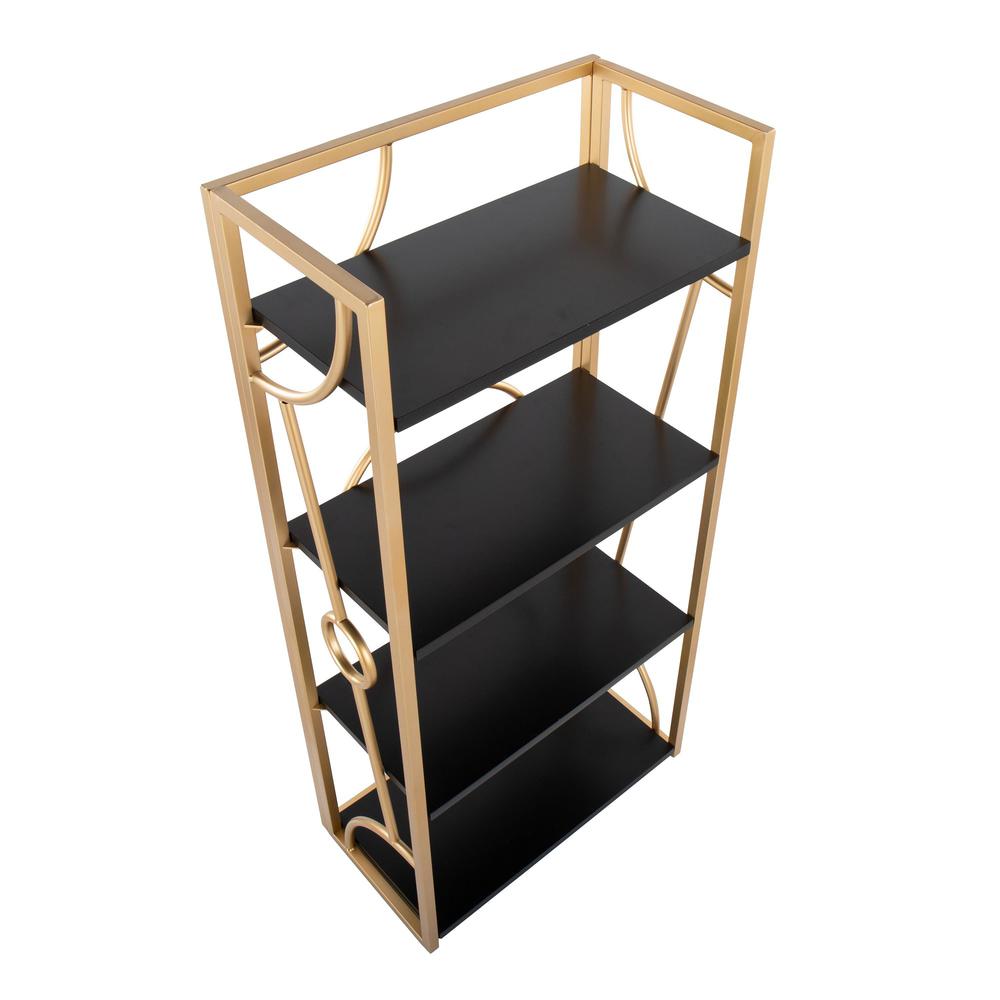 Gold Metal, Black MDF Constellation Bookcase