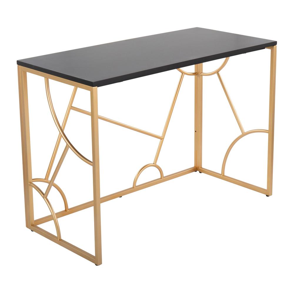 Gold Metal, Black MDF Constellation Desk