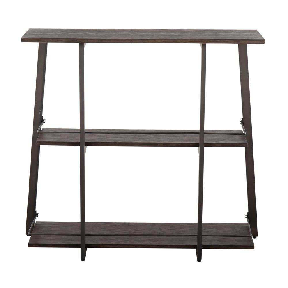 Antique Steel, Espresso Bamboo Converge Bookcase