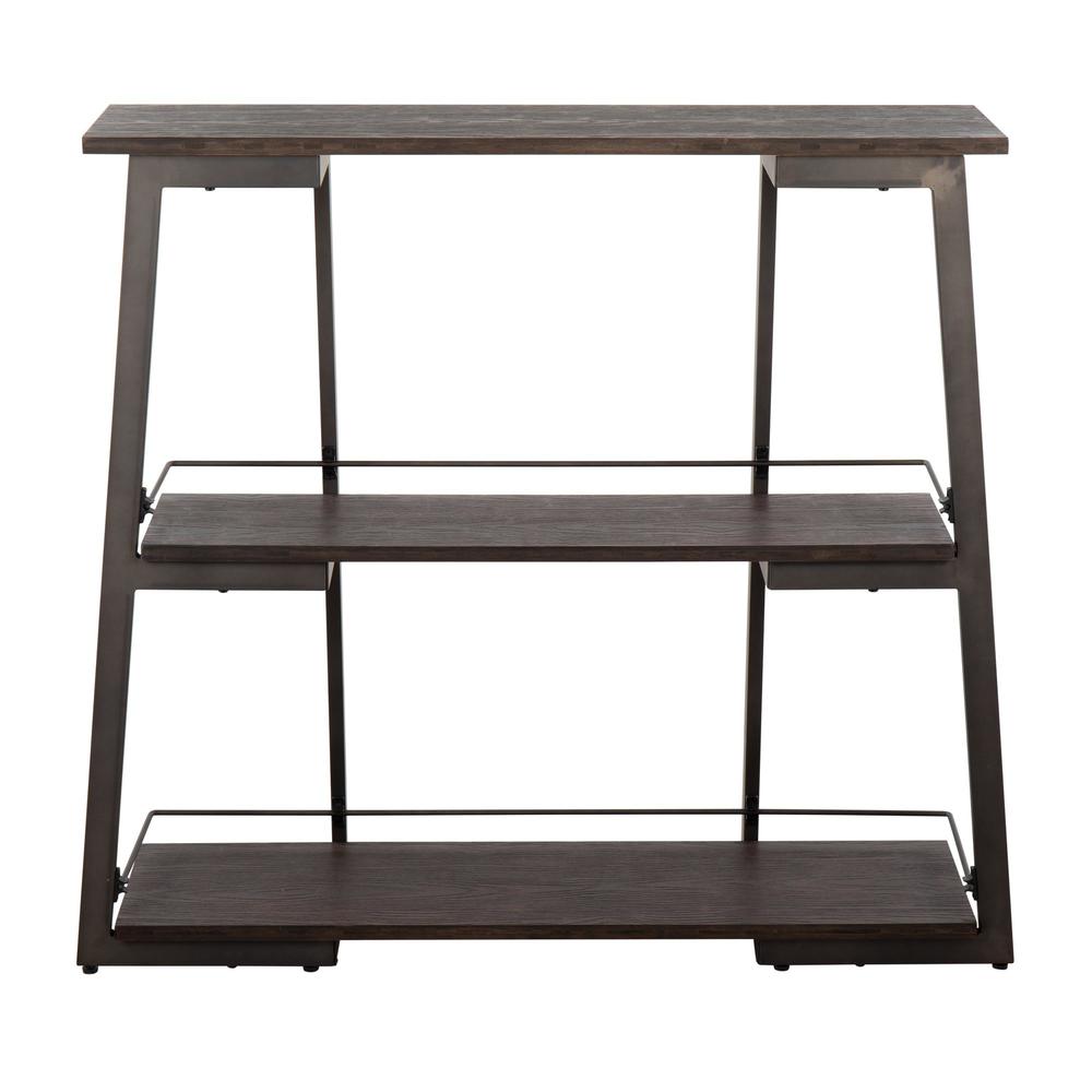 Antique Steel, Espresso Bamboo Converge Bookcase