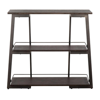 Antique Steel, Espresso Bamboo Converge Bookcase