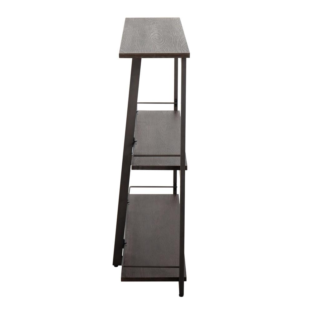 Antique Steel, Espresso Bamboo Converge Bookcase