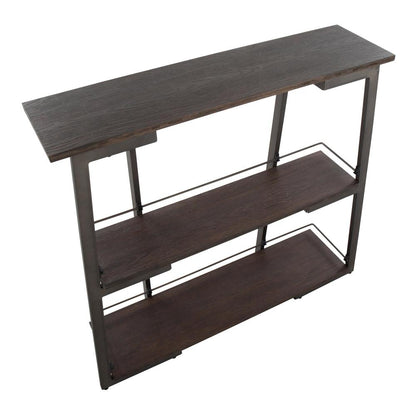 Antique Steel, Espresso Bamboo Converge Bookcase