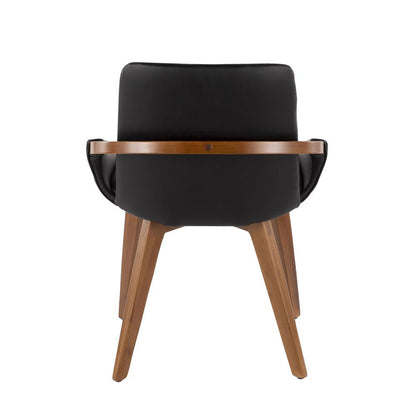 Walnut Bamboo, Black PU Cosmo Chair