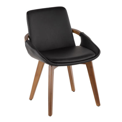 Walnut Bamboo, Black PU Cosmo Chair