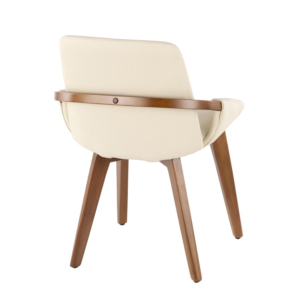 Walnut Bamboo, Cream PU Cosmo Chair