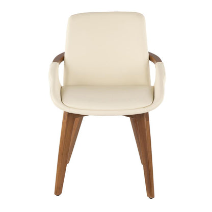 Walnut Bamboo, Cream PU Cosmo Chair