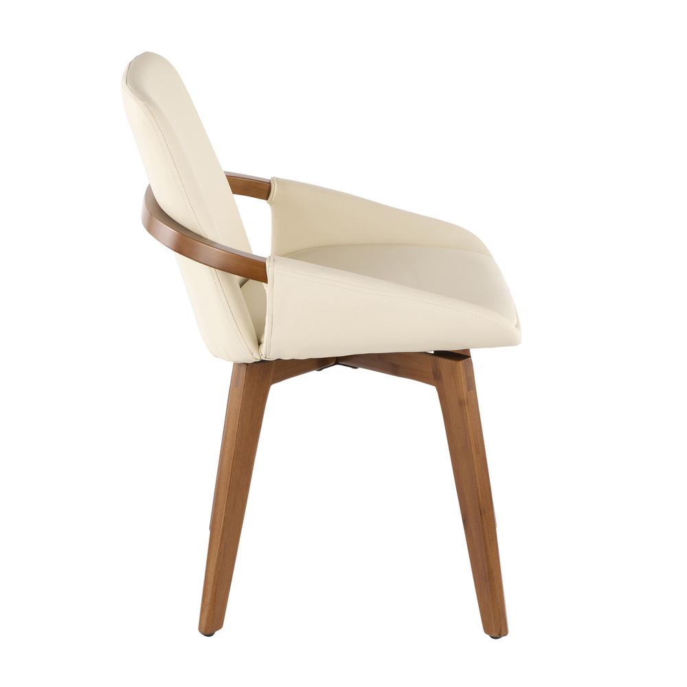 Walnut Bamboo, Cream PU Cosmo Chair