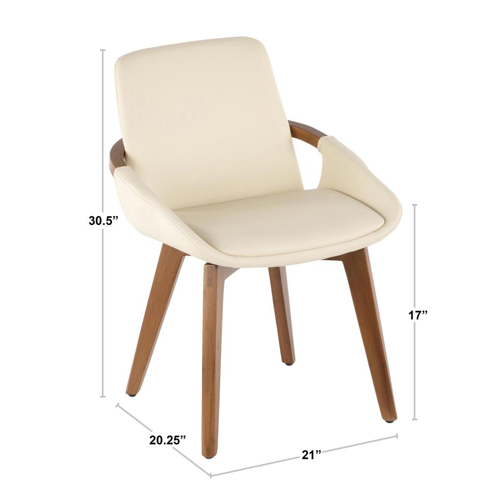 Walnut Bamboo, Cream PU Cosmo Chair