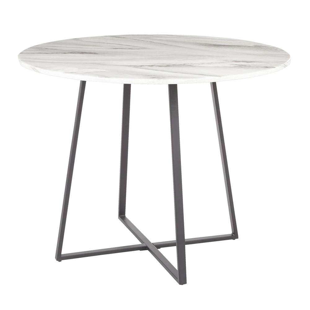 Black Metal, White Marble Cosmo Dining Table