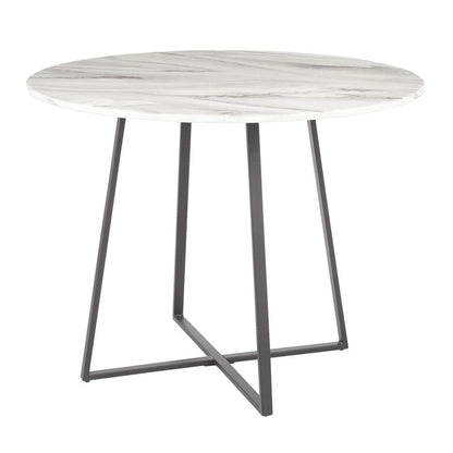 Black Metal, White Marble Cosmo Dining Table