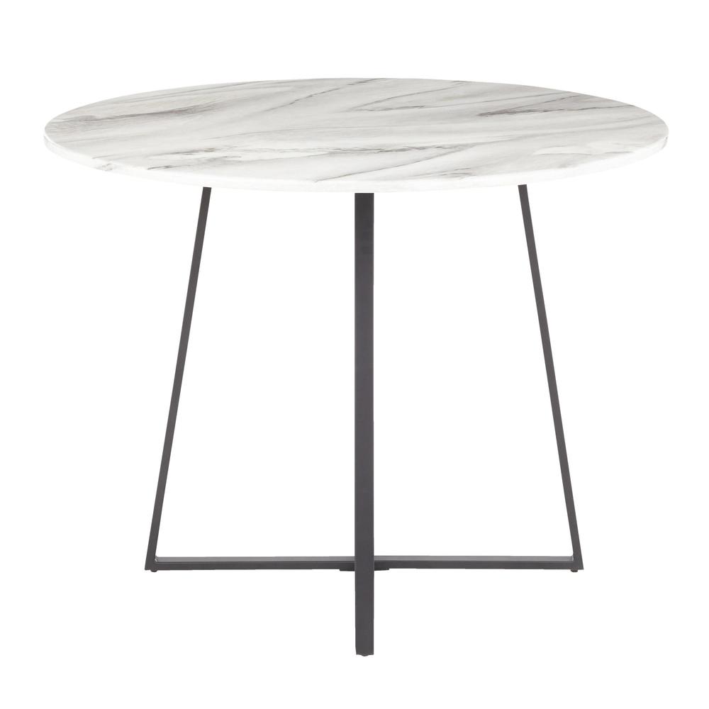 Black Metal, White Marble Cosmo Dining Table