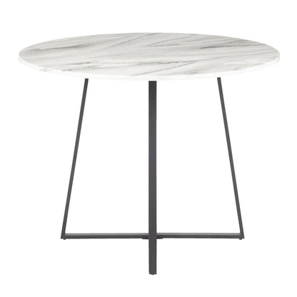 Black Metal, White Marble Cosmo Dining Table