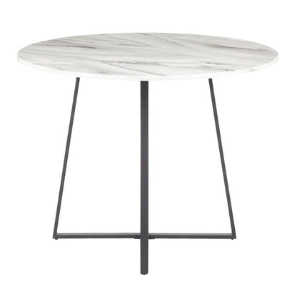 Black Metal, White Marble Cosmo Dining Table