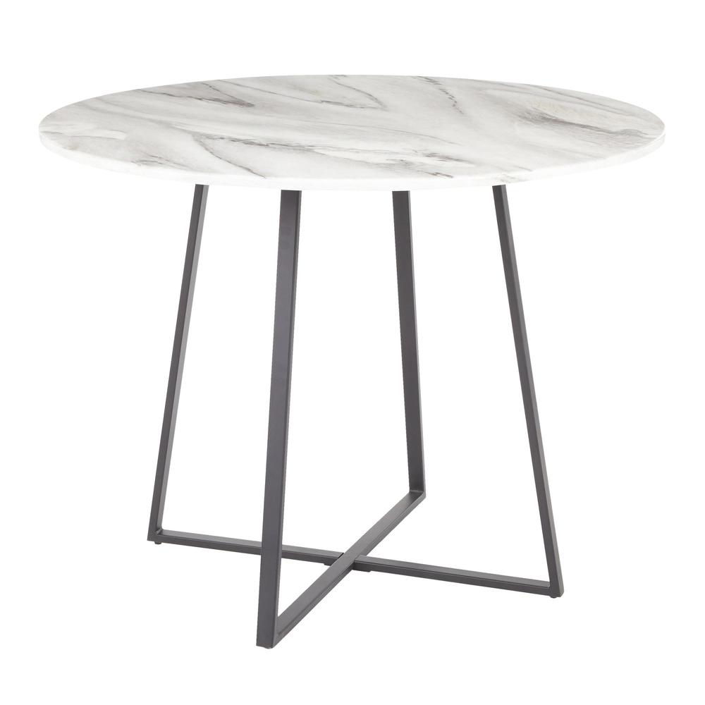 Black Metal, White Marble Cosmo Dining Table