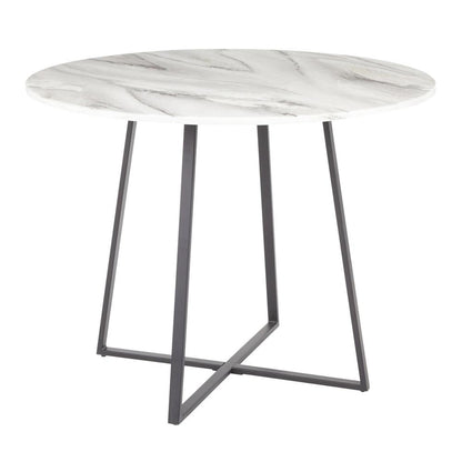 Black Metal, White Marble Cosmo Dining Table