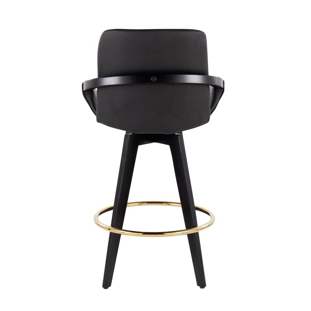 Black Cosmo Swivel Fixed-Height Counter Stool - Set of 2