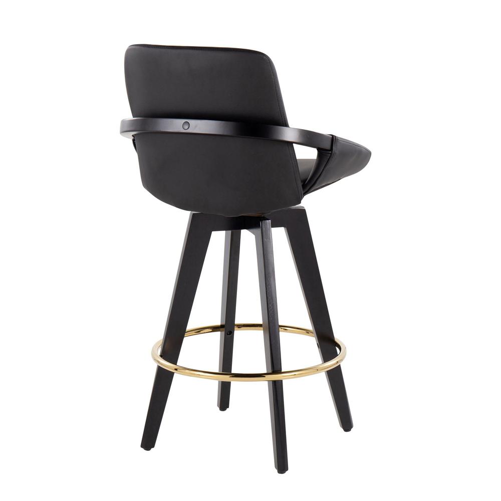 Black Cosmo Swivel Fixed-Height Counter Stool - Set of 2
