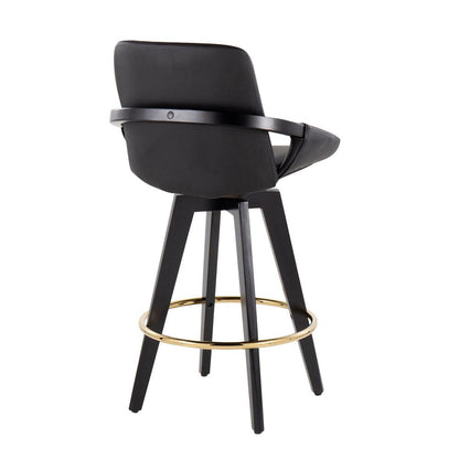 Black Cosmo Swivel Fixed-Height Counter Stool - Set of 2