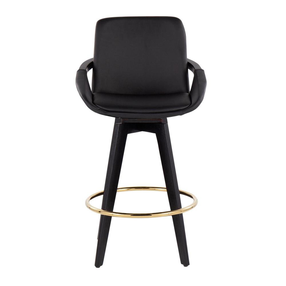 Black Cosmo Swivel Fixed-Height Counter Stool - Set of 2