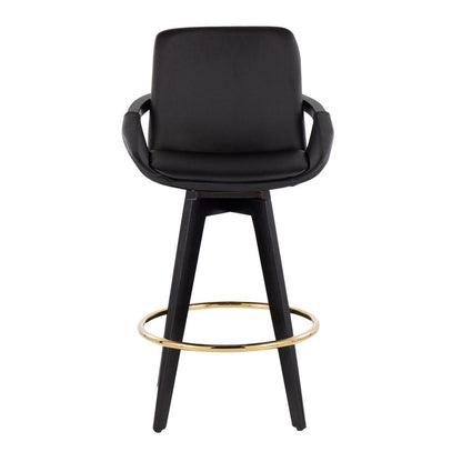 Black Cosmo Swivel Fixed-Height Counter Stool - Set of 2