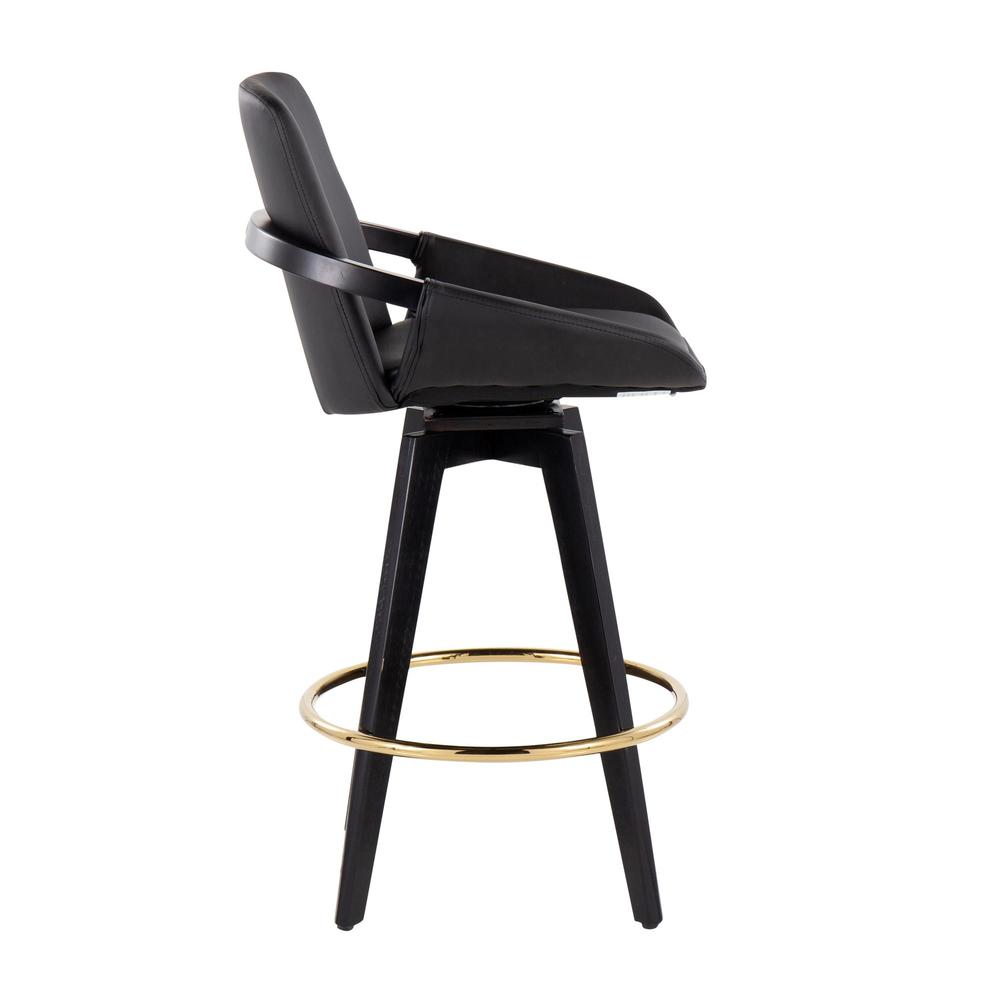 Black Cosmo Swivel Fixed-Height Counter Stool - Set of 2