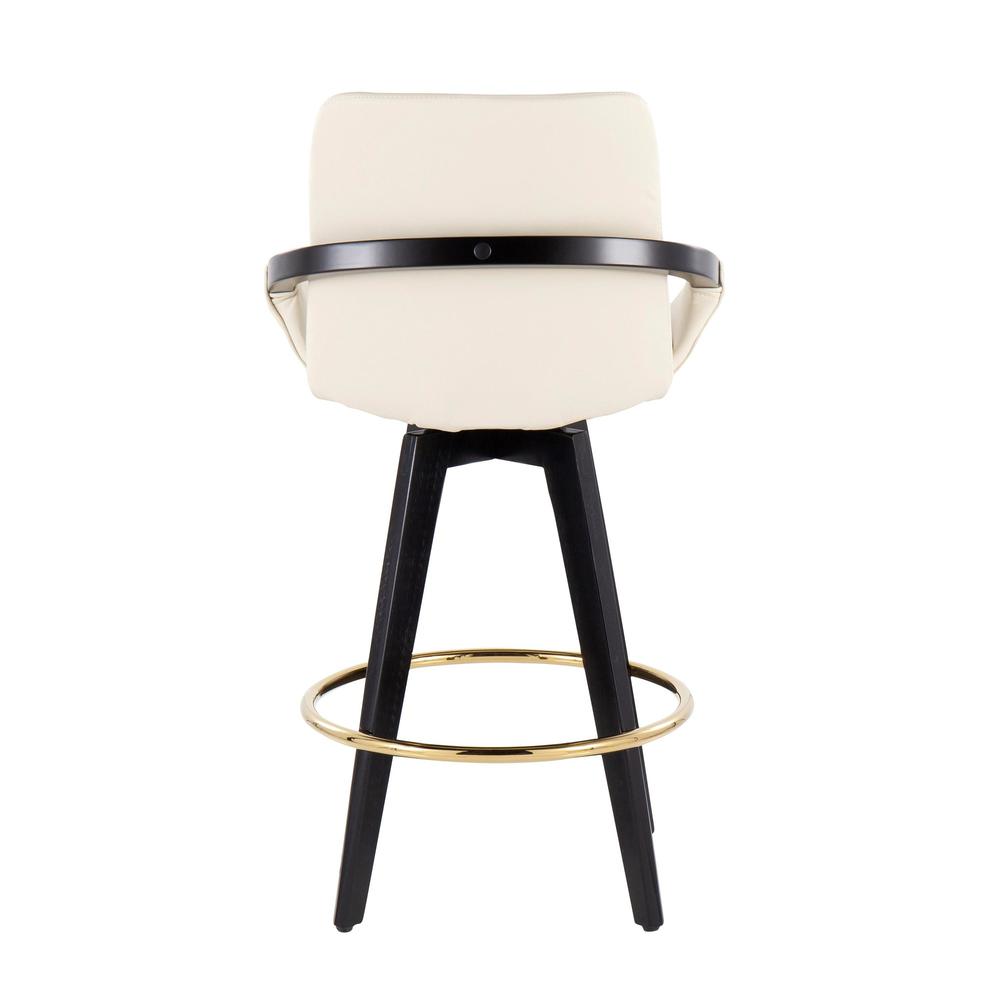 Black Cosmo Swivel Fixed-Height Counter Stool - Set of 2