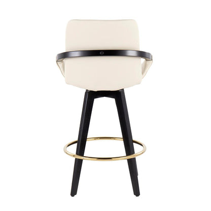 Black Cosmo Swivel Fixed-Height Counter Stool - Set of 2