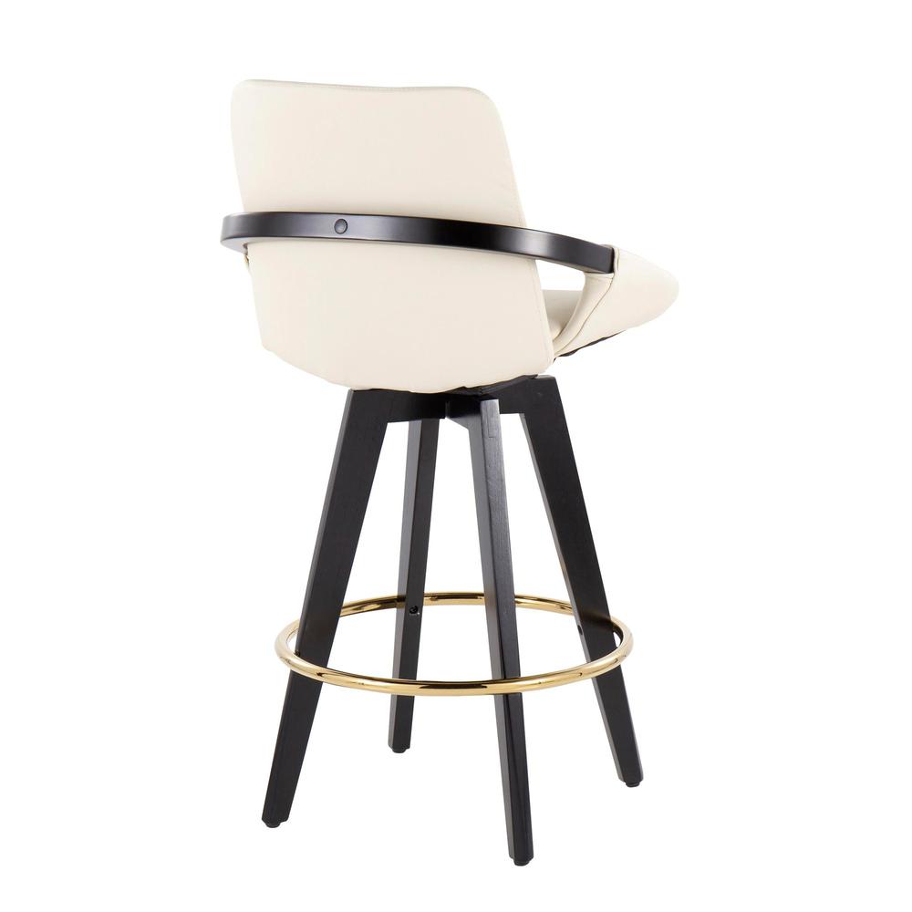 Black Cosmo Swivel Fixed-Height Counter Stool - Set of 2