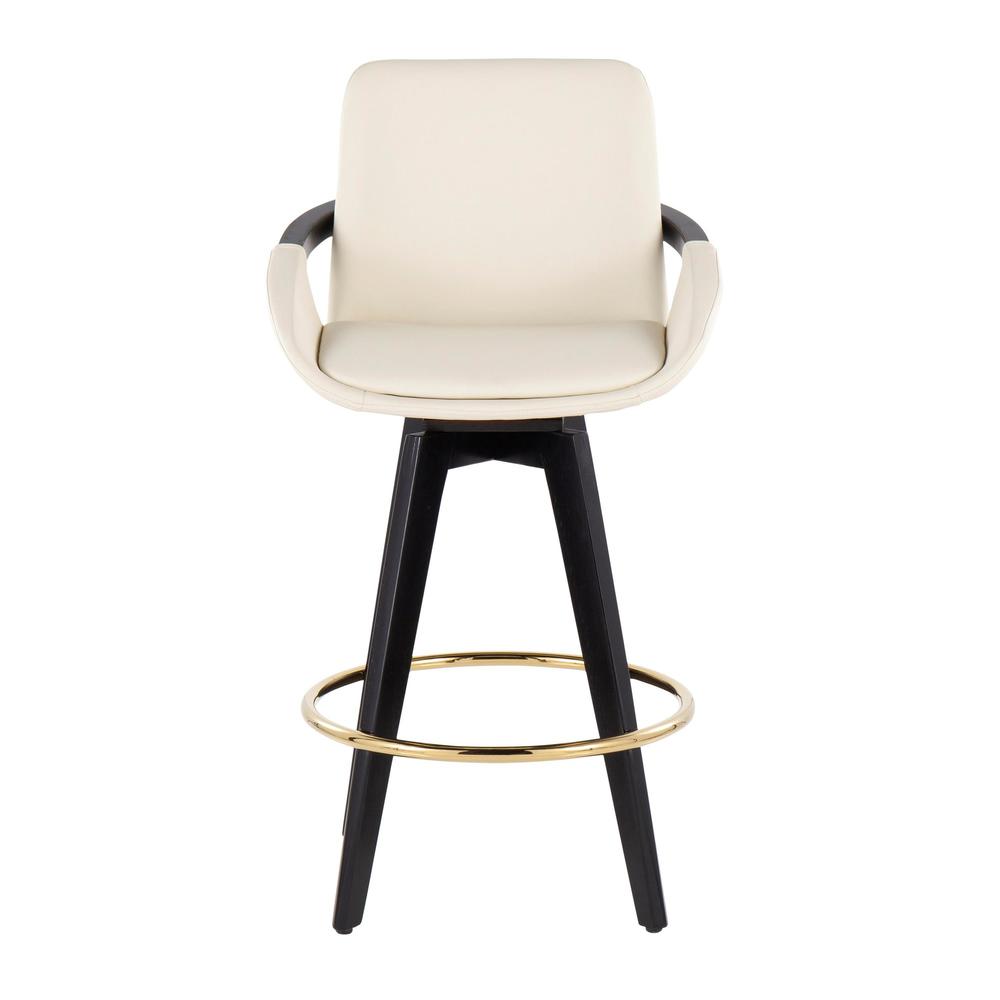 Black Cosmo Swivel Fixed-Height Counter Stool - Set of 2
