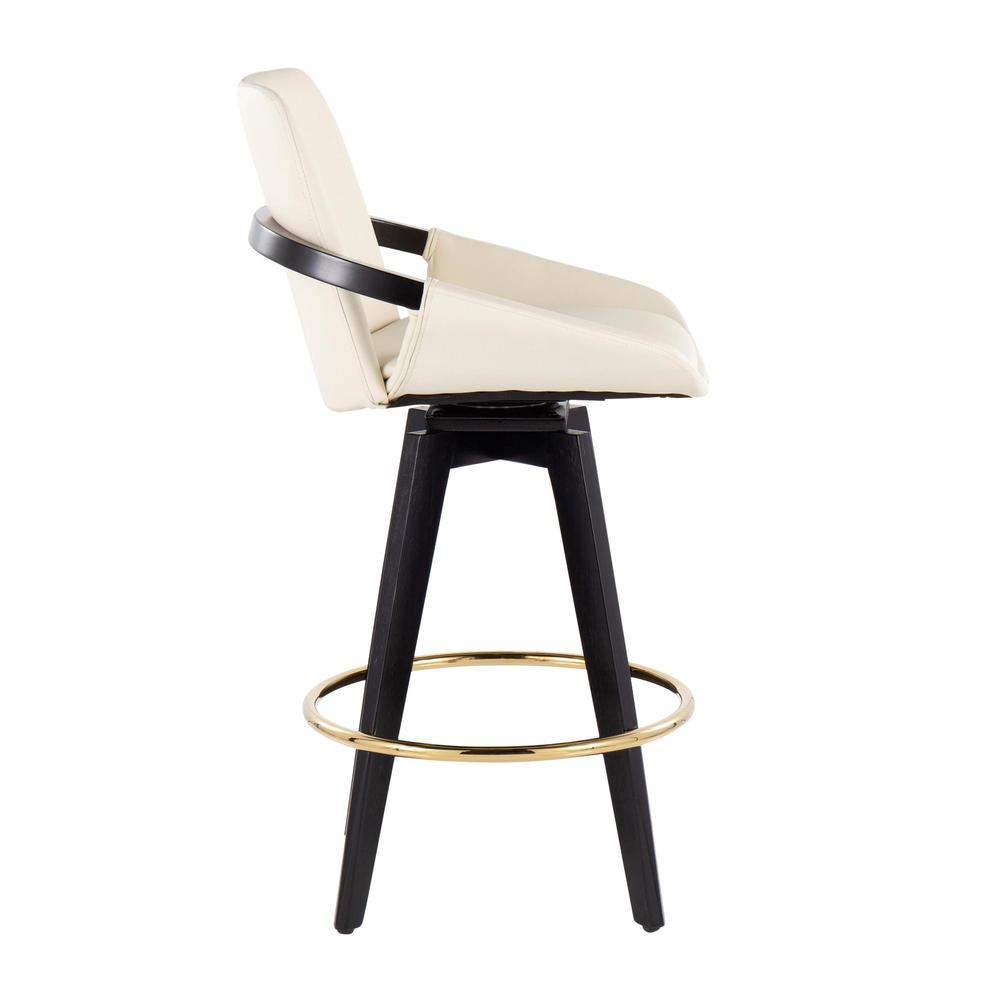 Black Cosmo Swivel Fixed-Height Counter Stool - Set of 2