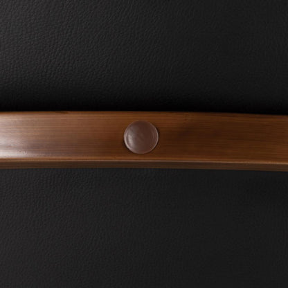 Walnut Bamboo, Black PU, Black Metal Cosmo Counter Stool