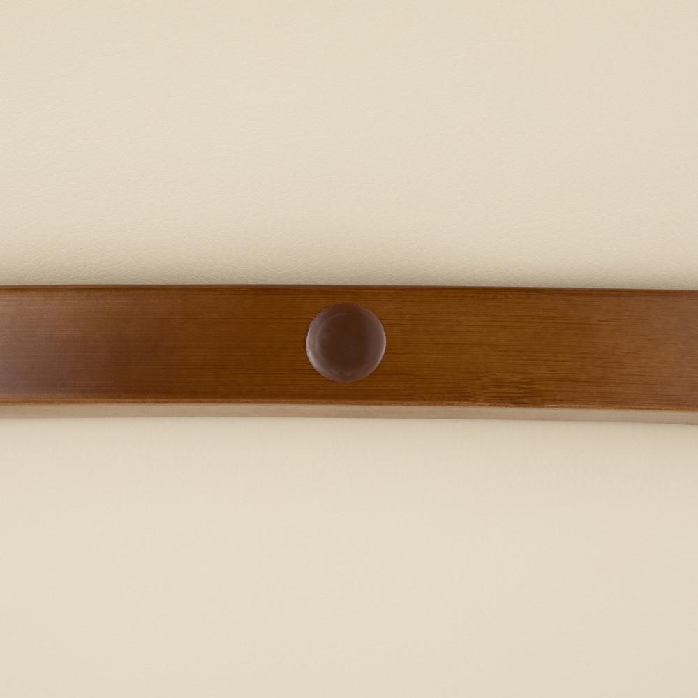Walnut Bamboo, Cream PU, Black Metal Cosmo Counter Stool