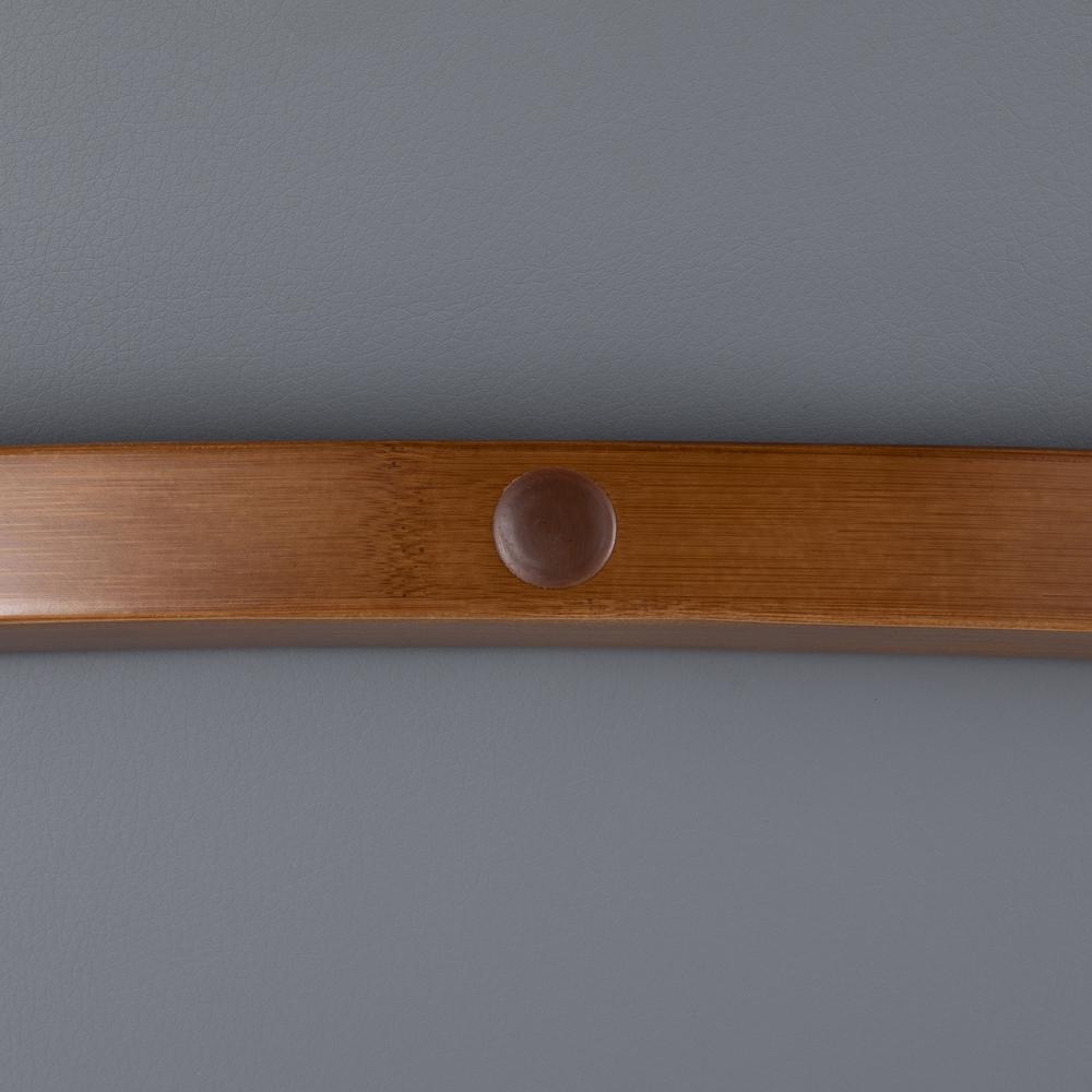 Walnut Bamboo, Grey PU, Black Metal Cosmo Counter Stool