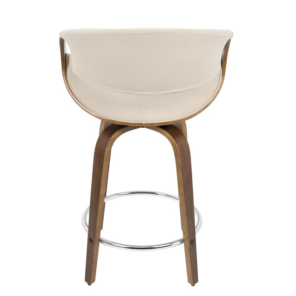 Brown Curvini 24'' Fixed Height Counter Stool - Set of 2