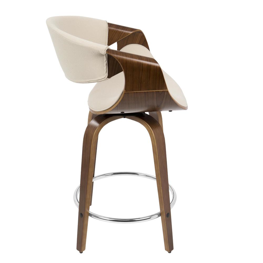Brown Curvini 24'' Fixed Height Counter Stool - Set of 2