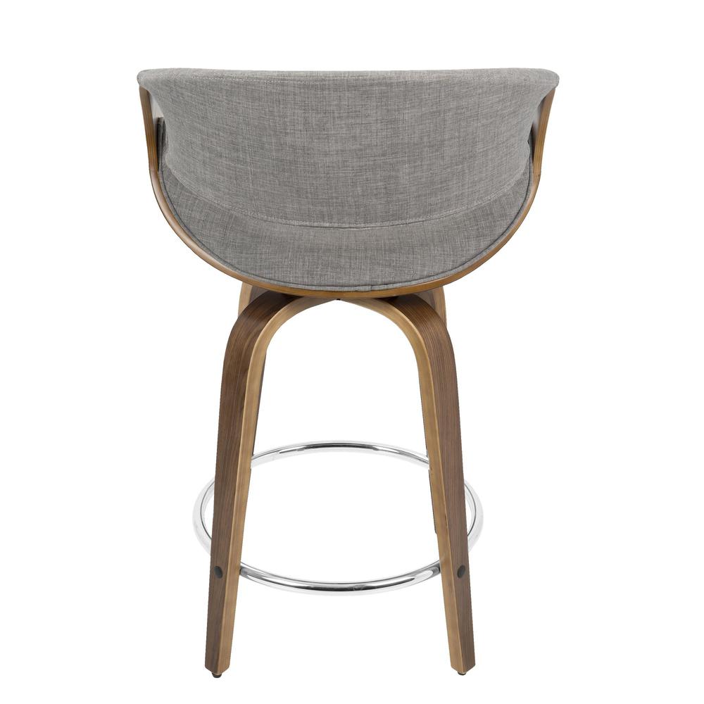 Brown Curvini 24'' Fixed Height Counter Stool - Set of 2