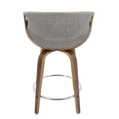 Brown Curvini 24'' Fixed Height Counter Stool - Set of 2