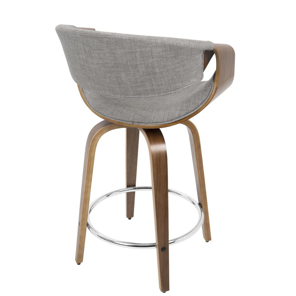 Brown Curvini 24'' Fixed Height Counter Stool - Set of 2