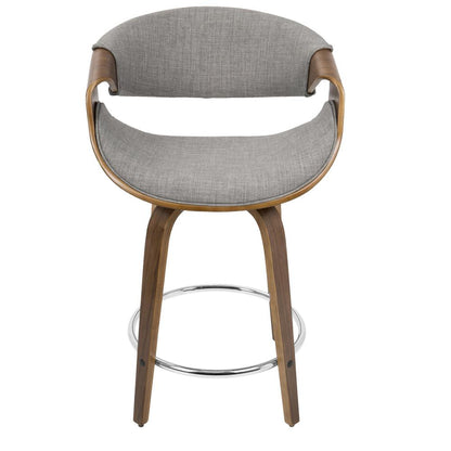 Brown Curvini 24'' Fixed Height Counter Stool - Set of 2