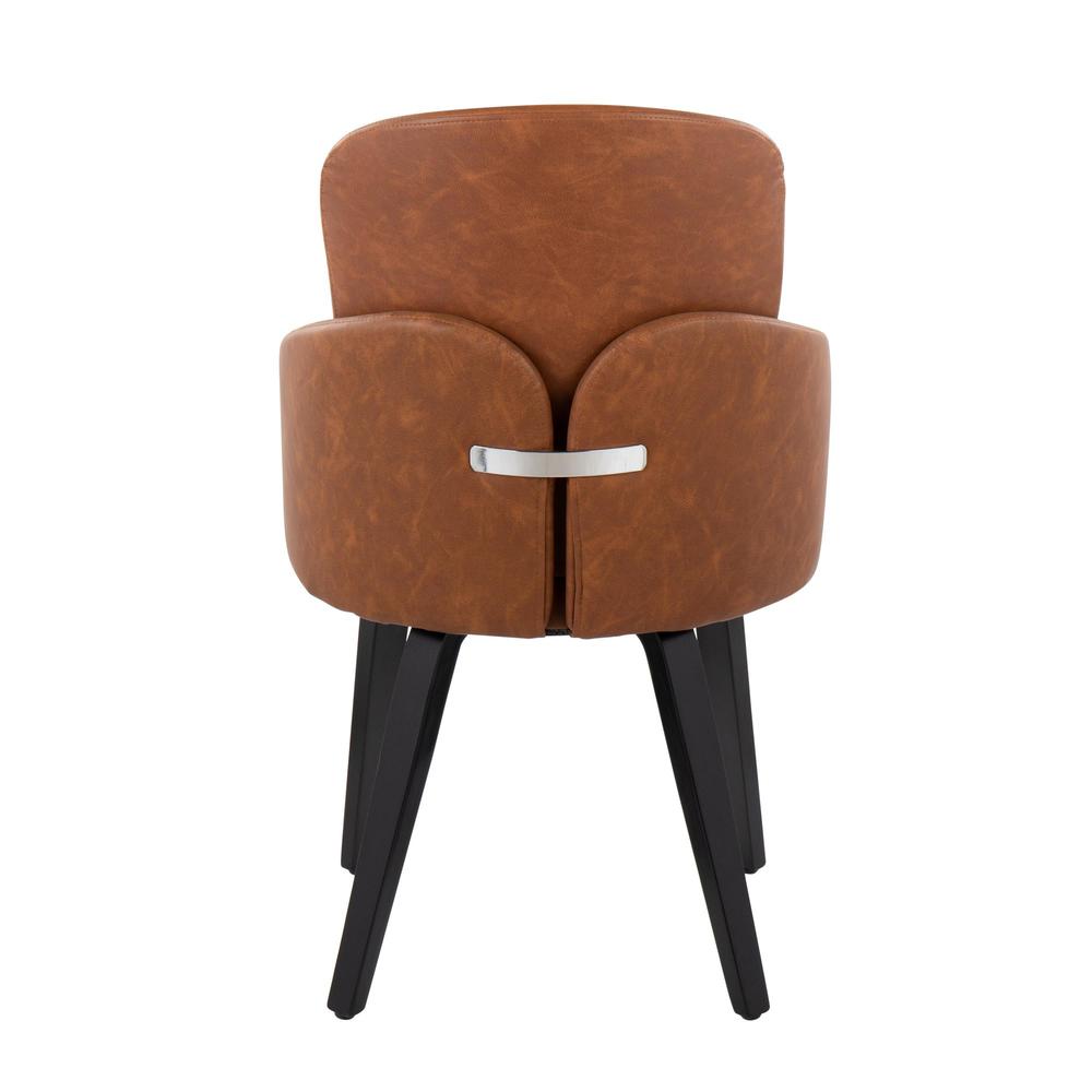 Black Wood, Camel PU, Chrome Metal Dahlia Dining Chair - Set of 2
