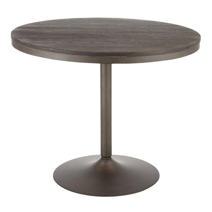 Antique Metal, Espresso Bamboo Dakota Dining Table